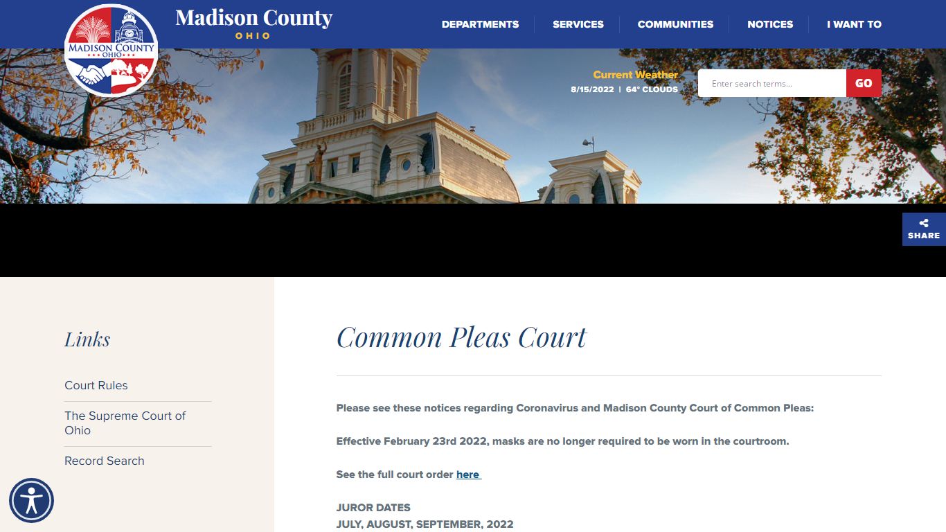 Common Pleas Court - Madison County, Ohio